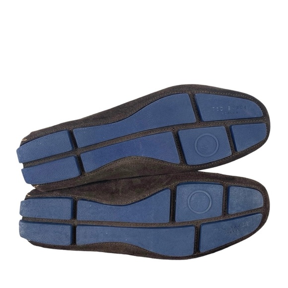 TED BAKER MONNER LOAFER Men 11 Brown Suede Driving Shoe Metal Horse Bit Slip On - Picture 12 of 15